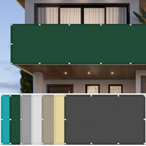 Sonnensegel 280 x 700 cm Rechteckig Schattiernetz Schattierungsnetz Witterungsbeständig mit Ösen für Garten Terrasse Balkon Schwimmbad, Dunkelgrün von CHENMIAO