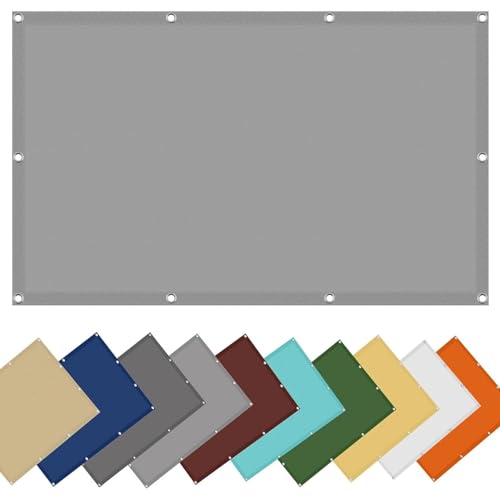 Sonnensegel 3.6 x 4.4 m Wetterschutz Sonnenschutz Schattennetz Gewächshaus Witterungsbeständig mit Ösen für Garten Terrasse Outdoor Camping, Hellgrau von CHENMIAO