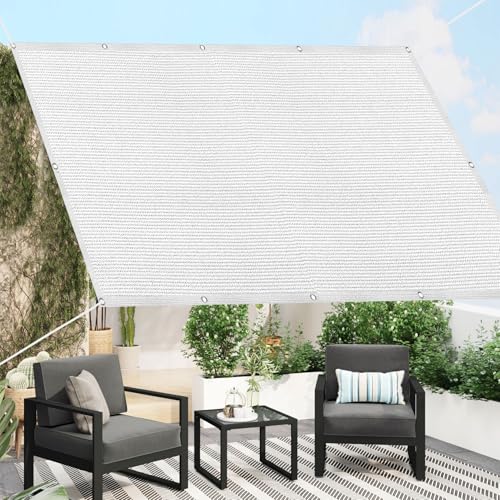 Sonnensegel 445 x 460 cm Sonnenschutz aus Hdpe-Gewebe Ohne Bohren, Segel Baldachin Markise 90% Shading Rate inkl Seile & Kabelbinder für Terrasse Garten Schwimmbad, Weiß Sonnensegel 445 x 460 cm Sonnenschutz aus Hdpe-Gewebe Ohne Bohren, Segel Baldachin Markise 90% Shading Rate inkl Seile & Kabelbinder für Terrasse Garten Schwimmbad, Weiß von CHENMIAO