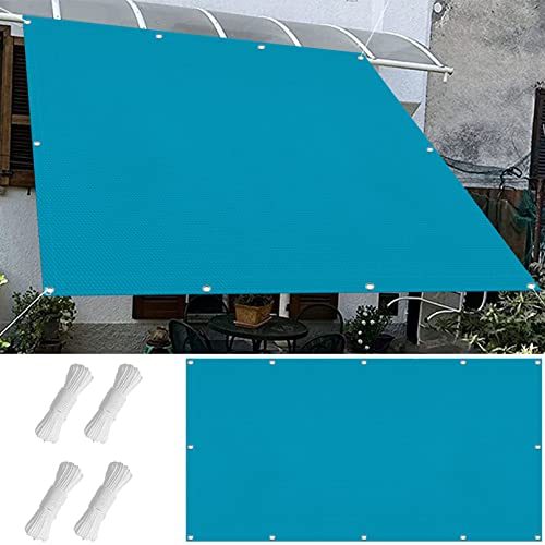 Sonnensegel Atmungsaktive Rechteckig 1.4 x 3.2 m Reißfest Sonnenschutz Markise Zaun mit Spannseilen für Patio Hinterhof Rasengarten, Blau von CHENMIAO