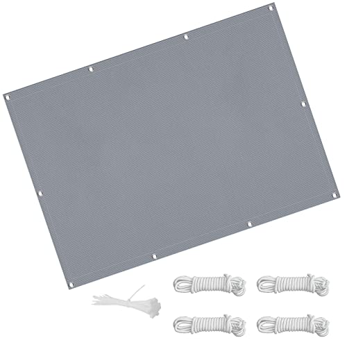 Sonnensegel Balkon Luftdurchlässig 1.5 x 2.5 m 95% UV Schutz HDPE Shades Segel Markise mit Spannseilen für Patio Hinterhof Rasengarten, Grau von CHENMIAO
