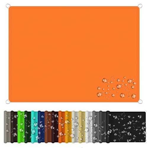 Sonnensegel Quadrat Wasserdicht 2.5 x 3.5 m Sonnenschutz Windschutz Sonnendach Überdachung 98% Uv-Schut Wetterschutz mit Seil für Garten Terrasse Balkon Schwimmbad, Orange von CHENMIAO