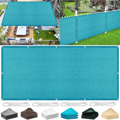 Sonnensegel Quadratisch 45 x 180 cm Atmungsaktiv Sonnendach Oxford-Gewebe UV Schutz Atmungsaktiv mit Spannseilen für Balkon Terrasse Garten Outdoor, Himmelblau von CHENMIAO