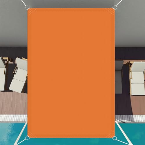 Sonnensegel Rechteckig 2 x 10 m Sonnenschutz Windschutz Sonnendach Überdachung Premium PES Polyester Imprägniert für Draußen Patio Terrasse Camping, Orange von CHENMIAO
