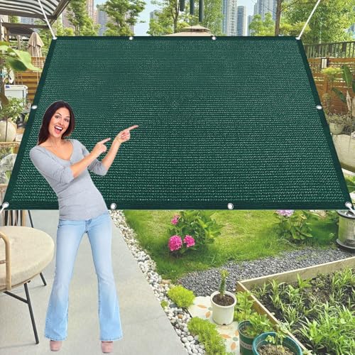 Sonnensegel Rechteckig 325 x 415 cm Sonnenschutz aus Hdpe-Gewebe Ohne Bohren, Sonnenschutznetz 90% Shading Rate inkl Seile & Kabelbinder für Terrasse Garten Balkon, Dunkelgrün Sonnensegel Rechteckig 325 x 415 cm Sonnenschutz aus Hdpe-Gewebe Ohne Bohren, Sonnenschutznetz 90% Shading Rate inkl Seile & Kabelbinder für Terrasse Garten Balkon, Dunkelgrün von CHENMIAO