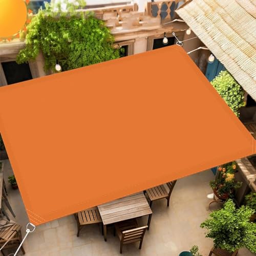 Sonnensegel Rechteckig 4.5 x 6.5 m Wetterschutz Sonnenschutz Segeltuch Segel Baldachin Premium PES Polyester Imprägniert für Garten Terrasse Outdoor Camping, Orange von CHENMIAO