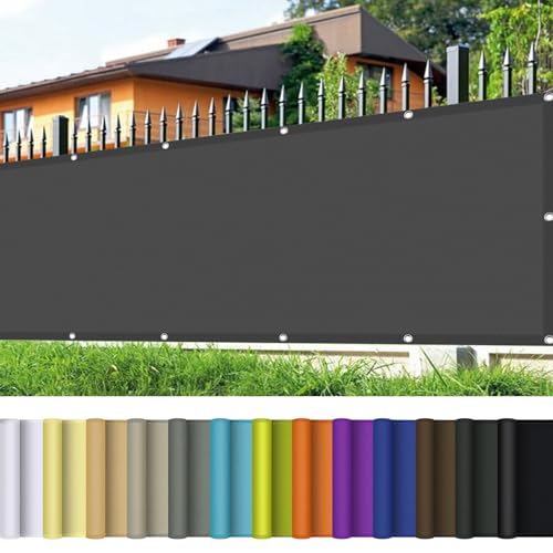 Sonnensegel Rechteckig 50 x 300 cm Wetterschutz Sonnenschutz Schattierungsnetz Sichtschutz Tarp Premium PES Polyester Imprägniert für Garten Terrasse Outdoor Camping, Dunkelgrau von CHENMIAO