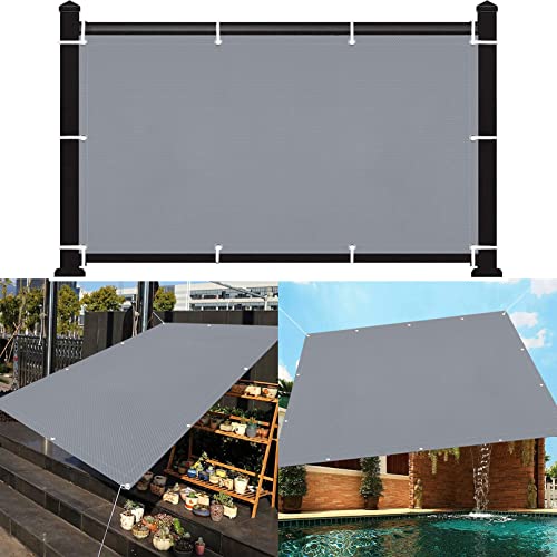 Sonnensegel Rechteckig Luftdurchlässig 1.5 x 3.5 m Atmungsaktiv Kühlend Markise Zaun mit Ösen und Befestigungsseile für Patio Hinterhof Rasengarten, Grau von CHENMIAO