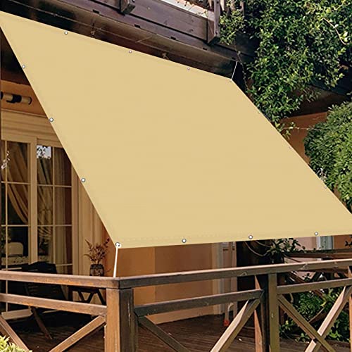 Sonnensegel Rechteckig Wasserdicht 2 x 2 m UV-Schutz Windschutz Sonnenschutzdach Segeltuch Reißfest Wetterfest für Balkon Terrasse Garten Outdoor, Sandgelb von CHENMIAO