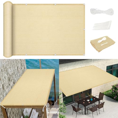 Sonnensegel Rechtwinklig 90 x 250 cm Sonnenschutz Windschutz Baldachin Garten Segel UV Schutz Wetterfest mit Ösen für Balkon Terrasse Garten Outdoor, Creme Farben Sonnensegel Rechtwinklig 90 x 250 cm Sonnenschutz Windschutz Baldachin Garten Segel UV Schutz Wetterfest mit Ösen für Balkon Terrasse Garten Outdoor, Creme Farben von CHENMIAO