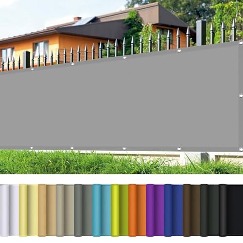 Sonnensegel Wasserdicht 110 x 500 cm Rechteckig Schattennetz Segeltuch Meterware 98% Uv-Schut Wetterschutz mit Seil für Garten Terrasse Outdoor Camping, Hellgrau von CHENMIAO