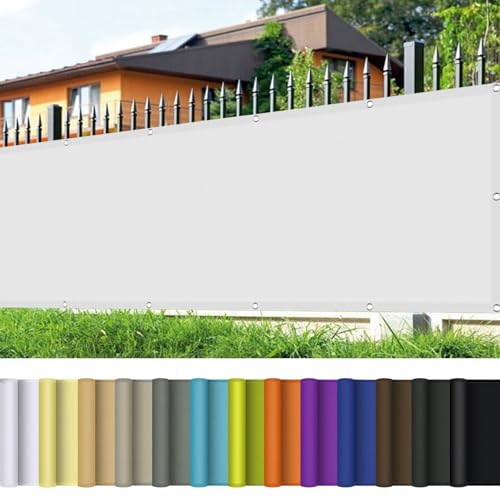 Sonnensegel Wasserdicht 65 x 500 cm Sonnenschutz Windschutz Sonnendach Überdachung UV Schutz Wetterfest mit Ösen für Garten Terrasse Balkon Schwimmbad, Weiß von CHENMIAO