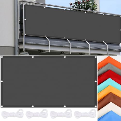 Sonnensegel Wasserdicht Rechteckig 90 x 90 cm Rechteckig Sonnendach Beschattung Premium PES Polyester Imprägniert für Garten Terrasse Outdoor Camping, Dunkelgrau von CHENMIAO