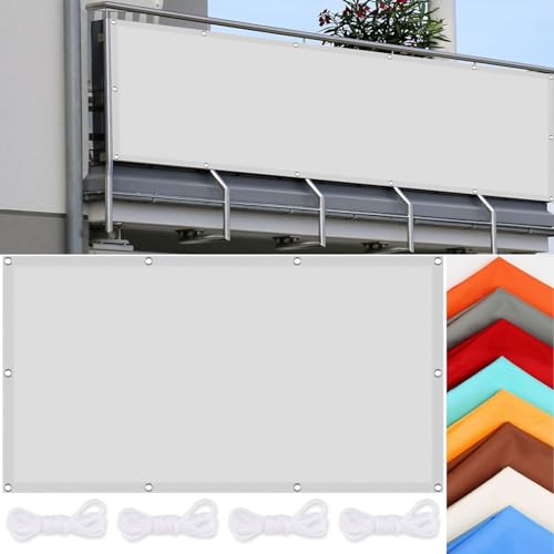 Sonnensegel Wasserdicht Rechtwinklig 140 x 240 cm Wetterschutz Sonnenschutz Segeltuch Pergola Überdachung Plane Premium PES Polyester Imprägniert für Garten Terrasse Outdoor Camping, Weiß von CHENMIAO