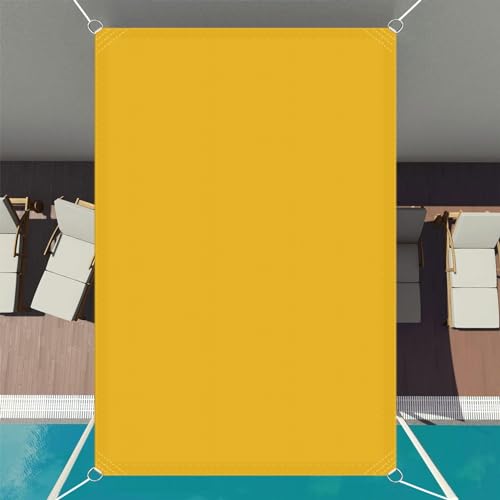 Sonnensegel inkl Befestigungsseile 1.5 x 3.5 m Wasserdicht Segeltuch Segel Baldachin UV Schutz Reißfest Wetterfest für Draußen Patio Terrasse Camping, Golden von CHENMIAO