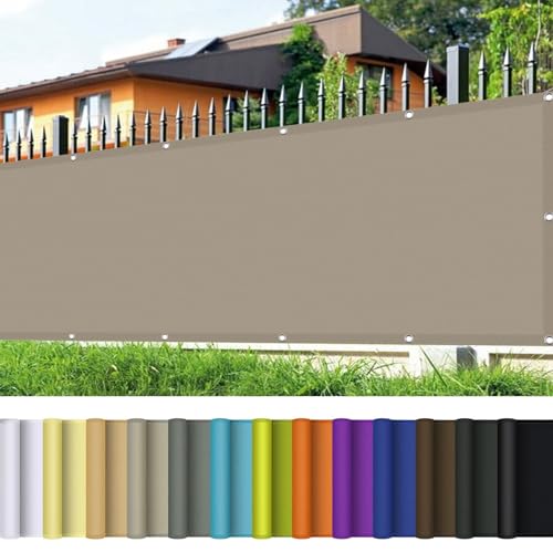 Sonnensegel inkl Befestigungsseile 105 x 250 cm Rechteckig Sonnendach Beschattung Premium PES Polyester Imprägniert für Garten Terrasse Balkon Schwimmbad, Taupe von CHENMIAO