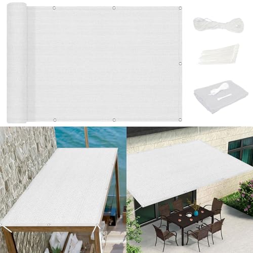 Sonnensegel inkl Befestigungsseile 130 x 240 cm Wetterschutz Sonnenschutz Terrassendach Sichtschutz Garten Uv-Schutz mit Ösen Und Befestigungsseile für Patio Hinterhof Rasengarte, Weiß Sonnensegel inkl Befestigungsseile 130 x 240 cm Wetterschutz Sonnenschutz Terrassendach Sichtschutz Garten Uv-Schutz mit Ösen Und Befestigungsseile für Patio Hinterhof Rasengarte, Weiß von CHENMIAO