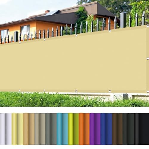 Sonnensegel inkl Befestigungsseile 300 x 500 cm Wasserdicht Baldachin Garten Segel Witterungsbeständig mit Ösen für Draußen Patio Terrasse Camping, Creme Farben von CHENMIAO
