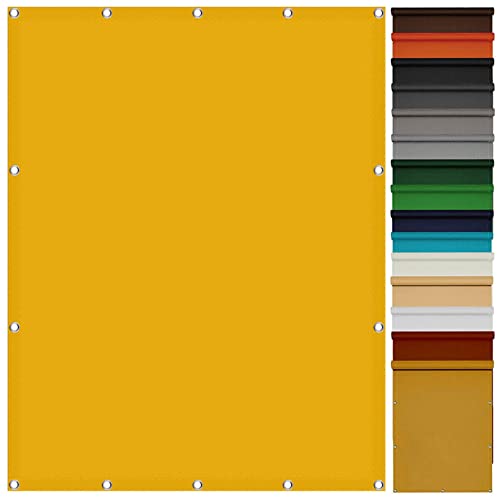 Sun Sonnensegel Wasserdicht 1.4 x 3 m UV-beständig Shades Segel Markise mit Kostenlosem Seil für Balkon Terrasse Garten Outdoor, Gelb von CHENMIAO