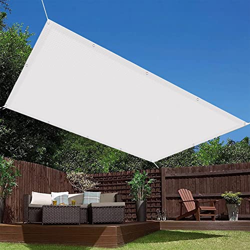 Sunsegel Rechteckig Atmungsaktive 1.6 x 2.4 m 95% UV Schutz HDPE Terrassen Beschattung mit Spannseilen für Balkon Terrasse Garten Outdoor, Weiß von CHENMIAO