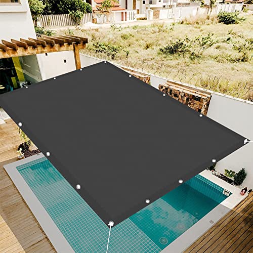Sunsegel Rechteckig Wasserdicht 3 x 4 m Sonnenschutz Netz Shades Segel Markise mit Ösen und Befestigungsseile für Patio Hinterhof Rasengarten, Dunkelgrau von CHENMIAO