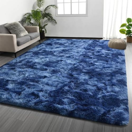Teppich Wohnzimmer 100 x 210 cm Anti-Rutsch Extra Große Flauschige Moderne Hochflor Teppich Anti-Rutsch-Rückseite für Kinderzimmer Wohnzimmer, Dunkelblau Teppich Wohnzimmer 100 x 210 cm Anti-Rutsch Extra Große Flauschige Moderne Hochflor Teppich Anti-Rutsch-Rückseite für Kinderzimmer Wohnzimmer, Dunkelblau von CHENMIAO