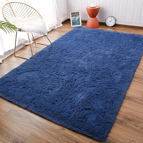 Teppich Wohnzimmer 70 x 130 cm Anti Rutsch Extra Große Flauschig Bettvorleger Plüschteppich Anti-Rutsch-Rückseite für Schlafzimmer Schlafzimmer, Dunkelblau Teppich Wohnzimmer 70 x 130 cm Anti Rutsch Extra Große Flauschig Bettvorleger Plüschteppich Anti-Rutsch-Rückseite für Schlafzimmer Schlafzimmer, Dunkelblau von CHENMIAO