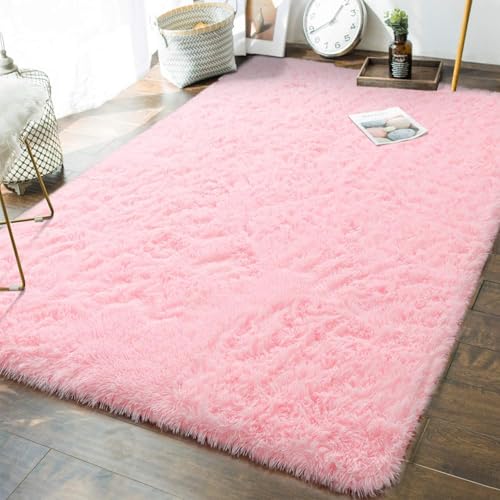 Teppich Wohnzimmer 80 x 120 cm Anti Rutsch Extra Große Flauschig Bettvorleger Plüschteppich Anti-Rutsch-Rückseite für Schlafzimmer Schlafzimmer, Rosa Teppich Wohnzimmer 80 x 120 cm Anti Rutsch Extra Große Flauschig Bettvorleger Plüschteppich Anti-Rutsch-Rückseite für Schlafzimmer Schlafzimmer, Rosa von CHENMIAO