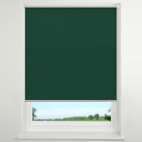 Verdunkelungsrollo Klemmfix Ohne Bohren 60 x 220 cm Sonnenschutz Blickdicht Verdunkelung Sonnenschutz Fenster Einfache Installation für Fenster & Tür, Dunkelgrün von CHENMIAO