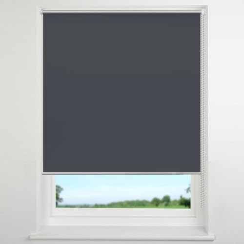 Verdunkelungsrollo Klemmfix Ohne Bohren 60 x 50 cm Hitzeschutz und Sichtschutz Fensterrollo Rollo Rollade Rollo Höhe Stufenlos Verstellbar für Fenster und Türen, Dunkelgrau von CHENMIAO