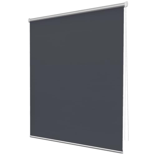 Verdunklungsrollo Ohne Bohren 45 x 60 cm Hitzeschutz und Sichtschutz Rollade Rollo Klemmfix Rollo Verstellbare für Fenster & Tür, Dunkelgrau von CHENMIAO