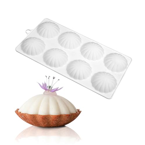 CHENNAN Silikonform in Lebensmittelqualität Antihaft Silikonformen Dessert Silikonformen 8 Löcher Mousse-Kuchenform Praktisch für Mousse Kuchen Pudding Schokolade Eiscreme Brot Gelees Seifenformen von CHENNAN