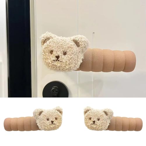 2 Stück Cute Antistatic and Anti-bump Door Handle Gloves, Antistatischer Türklinken Stopper, Niedliche Türgriffschutz, Schutzgriffabdeckungen für Türgriffe mit Durchmesser von 2cm / 0.8in (Bär) von CHENRI