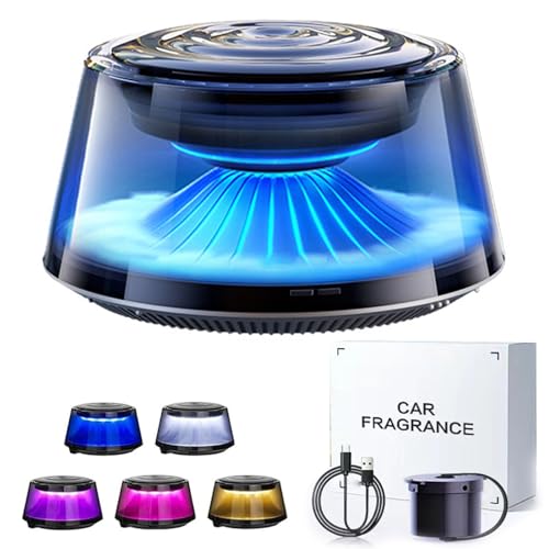2025 Cloud Mist Car Diffuser, Intelligenter Auto-Lufterfrischer, 5 Farben Auto-Aromatherapie-Diffusoren für ätherische Öle, Aufladbar Auto-Diffusor mit Automatisches EIN-/ Aus für Autos (Ozean) von CHENRI