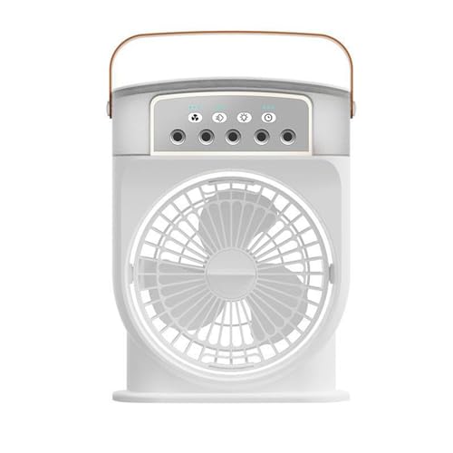 Polarlux Air Cooler, Polarlux Ice Fan, 4 in 1 Mobiles Klimagerät, Mini Klimaanlage Ventilator mit 3 Geschwindigkeit, 7 LED & Timer, Tragbarer Persönlicher Luftkühler Ventilator für Haus Büro (Weiß) von CHENRI