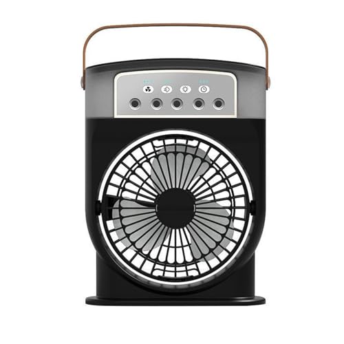 Polarlux Air Cooler, Polarlux Ice Fan, 4 in 1 Mobiles Klimagerät, Mini Klimaanlage Ventilator mit 3 Geschwindigkeit, 7 LED & Timer, Tragbarer Persönlicher Luftkühler Ventilator für Haus Büro (Schwarz) von CHENRI