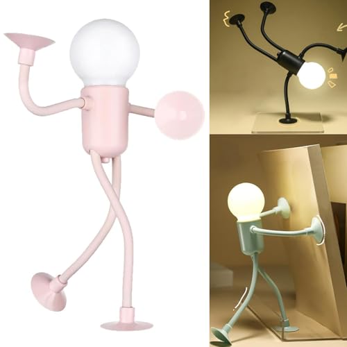 Changeable Shape Funny Sportsman Night Light, Veränderbare Form Lustiges Sportler-Nachtlicht, DIY Form Nachtlicht, Niedliches kleines Jungen Nachttischlampe für Schlafzimmer Dekor (Rosa) von CHENRI