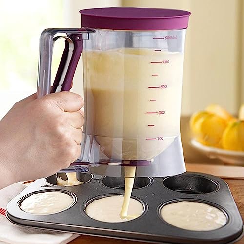 CHENRI Kuchenteigtrenner DIY Backwerkzeug, Teigspender Teigportionierer 900ml Kuchen Teigspender Messbecher, Portionierer Teig, Waffeln Teigspender Teigportionierer für Kuchen, Pfannkuchen, Muffins von CHENRI