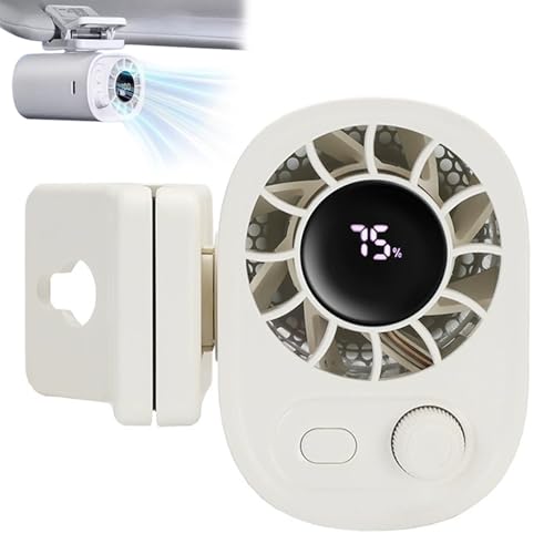 CHENRI Leistungsstarker, über USB wiederaufladbarer Lüfter, 360°Drehbarer 100 Stufen Tragbarer Clip-On-Ventilator Taille-Ventilator, wiederaufladbarer Kühlventilator für Auto, Outdoor (Weiß) von CHENRI