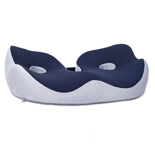 CHENRI Outfany Ergoseat, Hilipert Ergoseat, Libiyi Outfany Ergoseat, Sherum Ergoseat, Orthopädisches Sitzkissen, Gedächtnisschaum-Sitzkissen, Ergonomisches Rückenkissen für Bürostuhl, Auto (Blau) von CHENRI