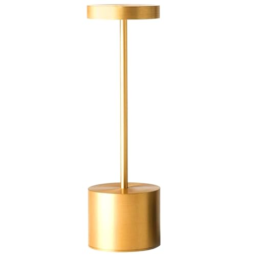 CHENRI Portable Rechargeable LED Table Lamp, LED Tischlampe Kabellos, 3 Farben Stufenlose Dimmbare LED Tischleuchte, Touch LED Nachttischlampe für Schlafzimmer, Restaurant, Outdoor Party (Gold) von CHENRI