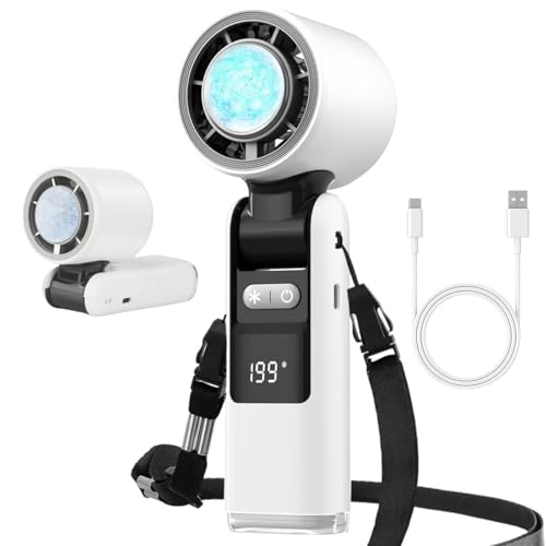 CHENRI Tragbarer Multifunktions-Turbo-Eiskühlventilator, Handventilator mit Turbo-Lüfter und Eiskühlung, 199 Stufen Handventilator Aufladbar, Faltbar Ventilator für Reise, Camping und Outdoor (Weiß) CHENRI Tragbarer Multifunktions-Turbo-Eiskühlventilator, Handventilator mit Turbo-Lüfter und Eiskühlung, 199 Stufen Handventilator Aufladbar, Faltbar Ventilator für Reise, Camping und Outdoor (Weiß) von CHENRI