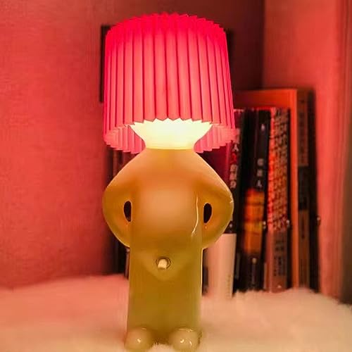 Eine kreative Lampe des kleinen schüchternen Mannes, Lustige LED Tischleuchte, Romantische LED Nachttischlampe Schlafzimmerlampe, Kreative Nachtlicht für Schlafzimmer Wohnzimmer Dekoration (Rot) von CHENRI