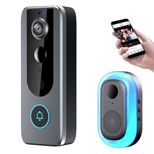 GuardianBell Pro – Smart WiFi Doorbell & Security Cam in One, Video Türklingel mit Kamera mit 2-Wege-Audio, Live-Ansicht, Bewegungserkennung, automatische Schnappschüsse, Nachtsicht für Innen/Außen von CHENRI