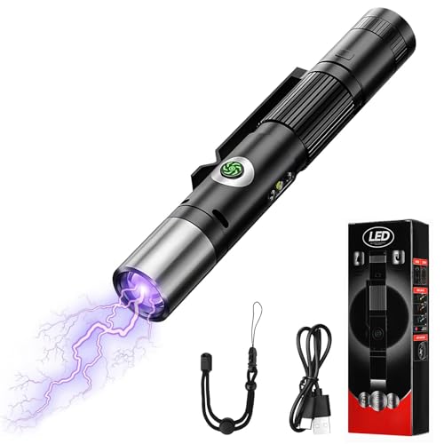 High Brightness Curved Flashlight, Extrem Hell Gebogene Taschenlampe, 7 Modi Zoombare EDC Taschenlampe mit Seitenlicht und Magnetfuß, Wasserdichte LED Aufladbar Taktische Handlampe für Outdoor von CHENRI