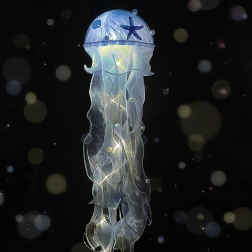 Jellyfish Atmosphere Decor Night Light, Quallen Lampe Hängend, LED Fantasy Quallen Lampe, Quallen Laterne Leuchtend, Kreative Quallen Dekorative Lampe für Schlafzimmer Party Dekoration (Blau) von CHENRI