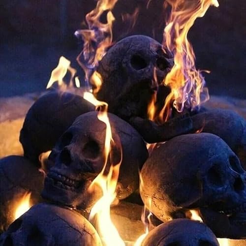 Kreatives Halloween-Schädel-Requisit, Totenkopf Halloween Feuerstellen Dekoration, Feuerfester künstlicher Totenkopf aus Keramik, Keramik-Schädel für Feuerstelle, Kamin, Halloween Dekoration von CHENRI