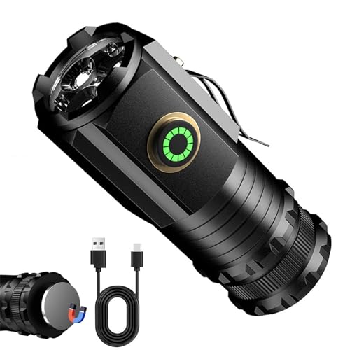 Magnolight,Magnolight Flashlight, Magnetische Mini Taschenlampe, wiederaufladbare Mini-Taschenlampe mit Magnet, LED Taschenlampe Extrem Hell, Wasserdichte Taschenlampe für Wandern Camping Outdoor (A) von CHENRI