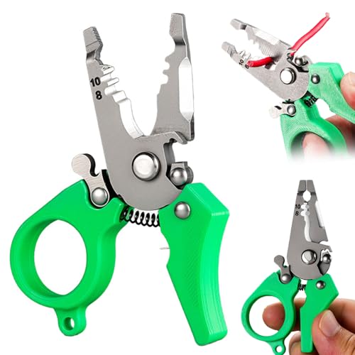 Mini Multi-Tool Wire Stripper, 6-in-1 Mini-Abisolierzange, Crimpzange Drahtschneider zum Abisolieren, Multifunktionale Abisolierwerkzeug zum Abisolieren, Teilen, Schneiden und Crimpen (1PC) von CHENRI