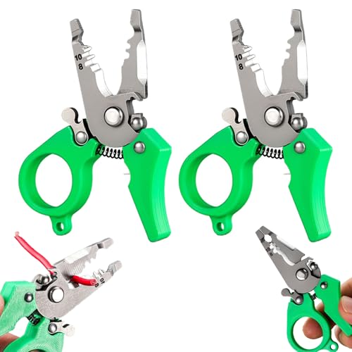 Mini Multi-Tool Wire Stripper, 6-in-1 Mini-Abisolierzange, Crimpzange Drahtschneider zum Abisolieren, Multifunktionale Abisolierwerkzeug zum Abisolieren, Teilen, Schneiden und Crimpen (2PCS) von CHENRI